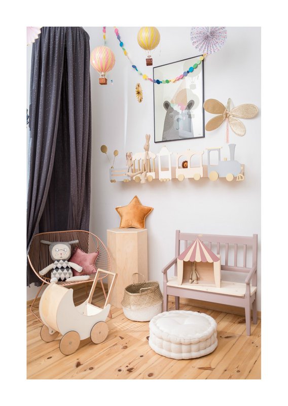 Circus shelf „the big top!” dusty pink