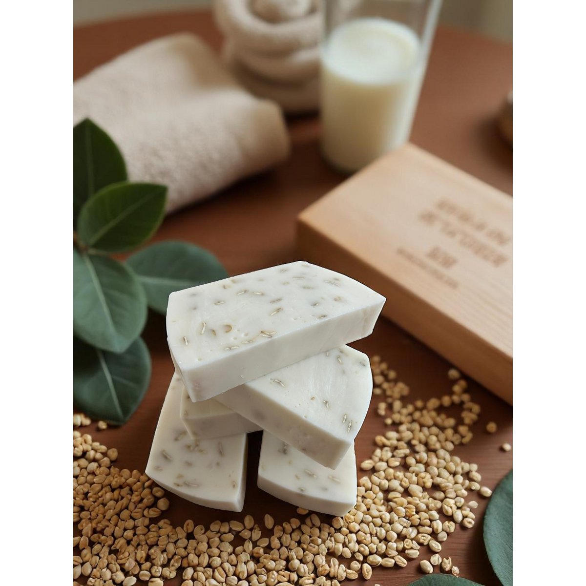 Barre de savon à l'avoine biologique avec glycérine et aloe vera