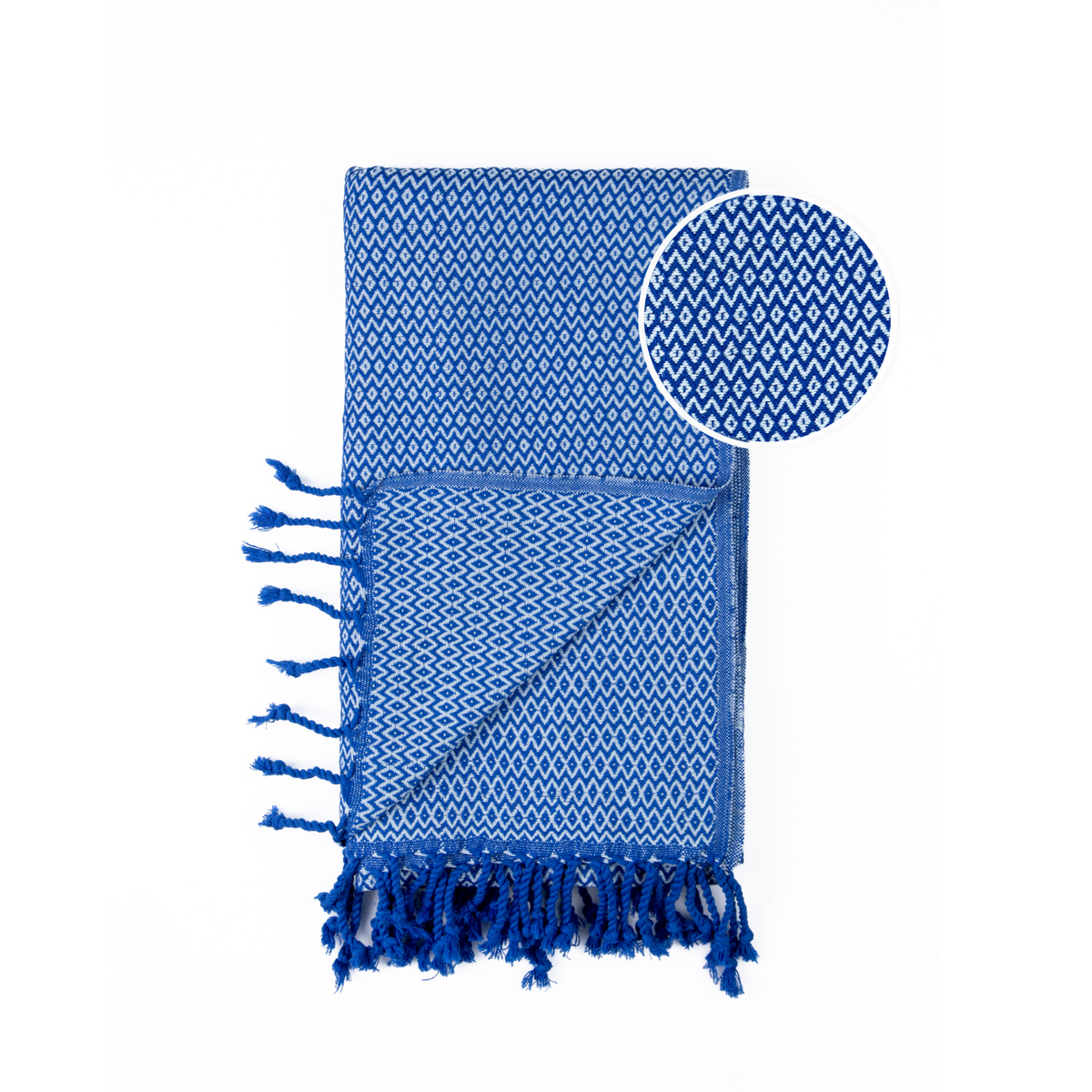 Asciugamano Spa Hammam in cotone SAMOS – Senza sabbia – Blu/Azzurro - 180x100 cm