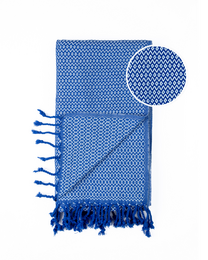 Asciugamano Spa Hammam in cotone SAMOS – Senza sabbia – Blu/Azzurro - 180x100 cm