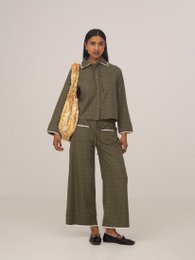 Chemise Betty à carreaux vert et blanc
