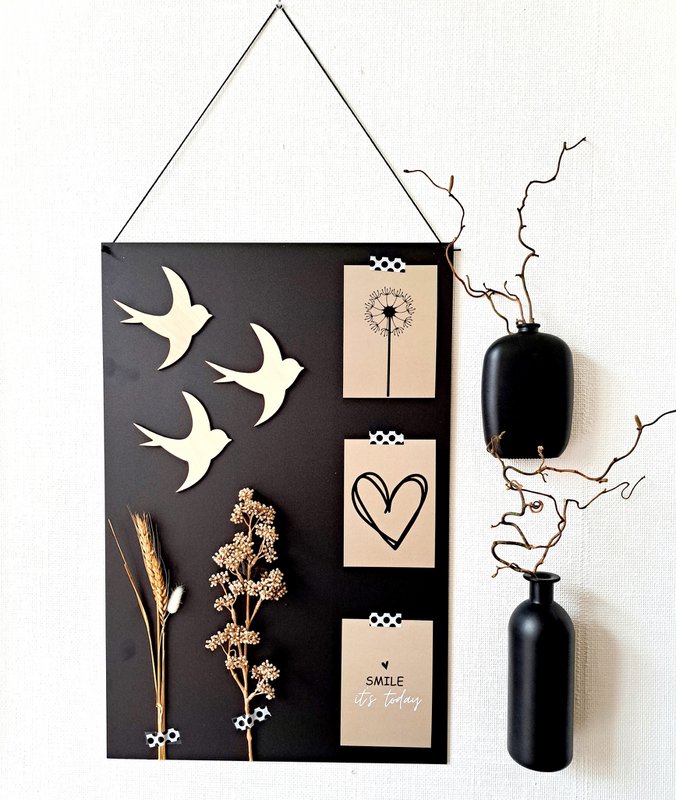 Memoboard schwarz 60 x 40cm