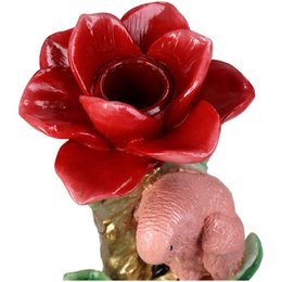 Portacandele - Pappagallo Rosa ↑ 26 cm