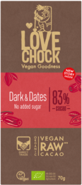 Cioccolato all'83% con datteri zuccherato - Biologico, crudo, vegetale e sostenibile