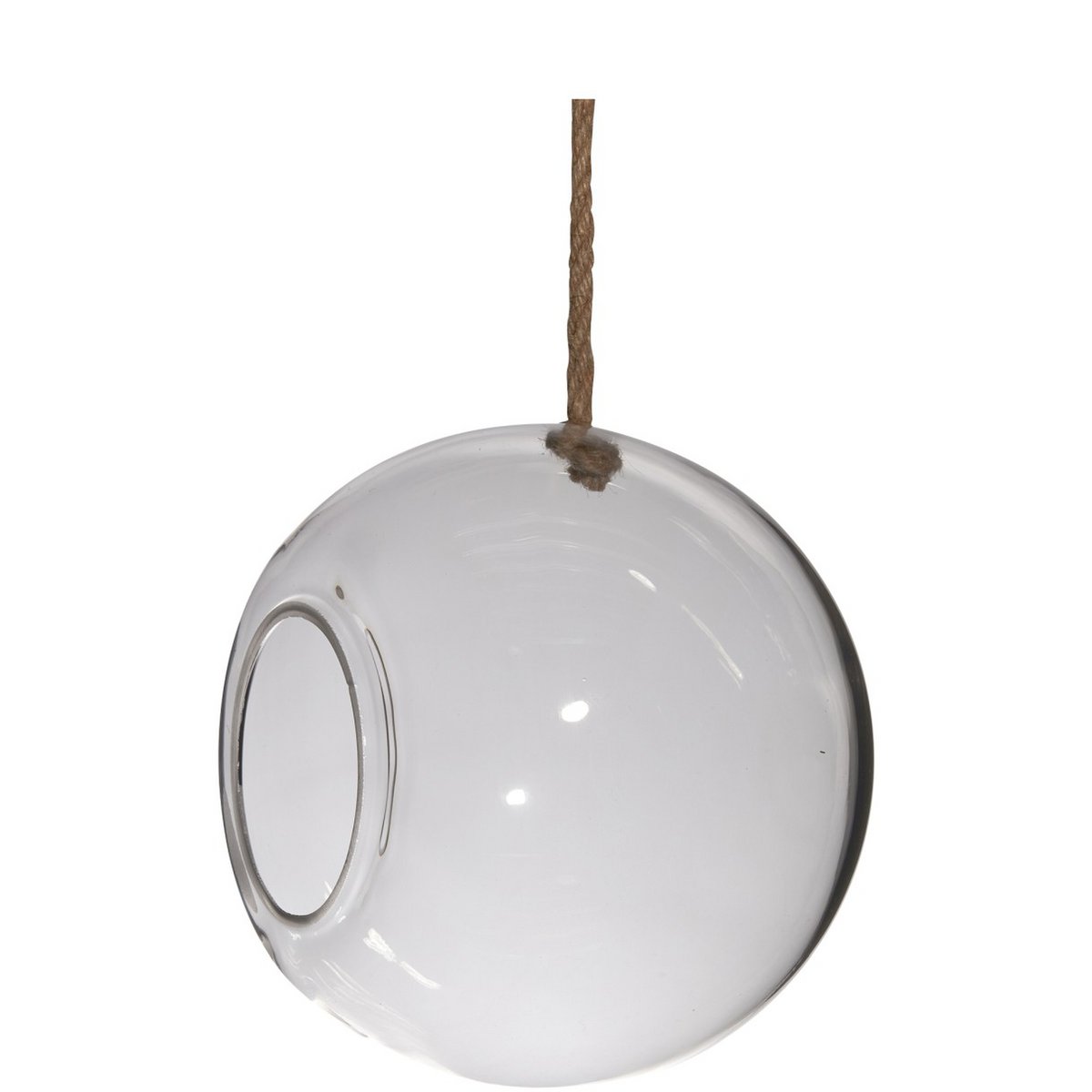 Jarrón de bolas con cuerda de 25 cm de diámetro.