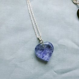 Collier de quartz bleu, pierre précieuse de quartz de myrtille, collier pendentif de pierres précieuses sur argent sterling 925