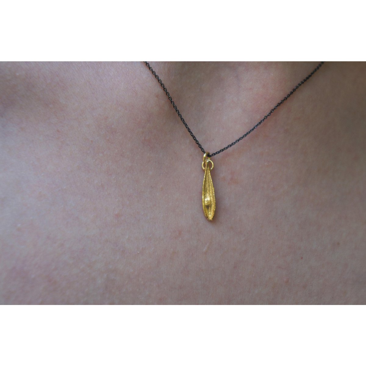 Real Olive Leaf Gold Necklace, Handmade Nature-Inspired Jewelry, Organic Tree Pendant, Gift for Luck & Success, Sterling Silver 925