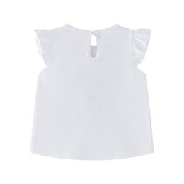 Baby-T-Shirt für Mädchen, 3–24 Monate, rosa Gingham-Rüschenkragen BGV66532