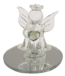 Glass Angel with Heart, 5 cm,