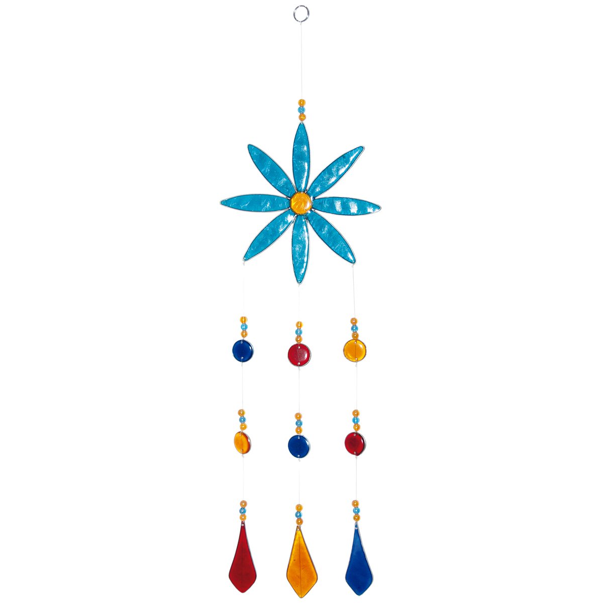 Suncatcher turkusowy kwiat 47cm