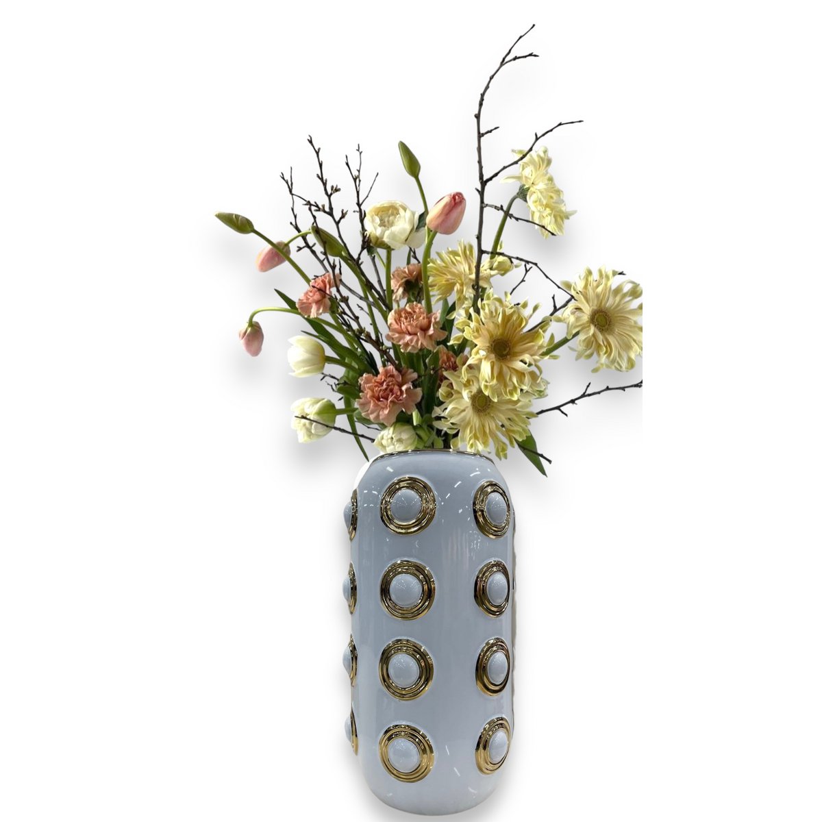 Vase doré à 4 cercles (CV11617-14WIT)