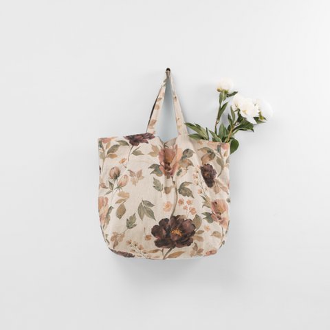 Vintage Rose Linen Big Bag
