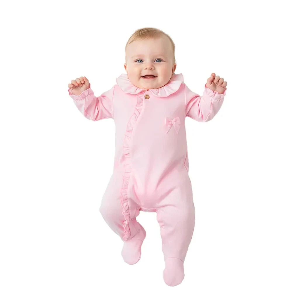 Dors-bien fille avec col à volants, rose