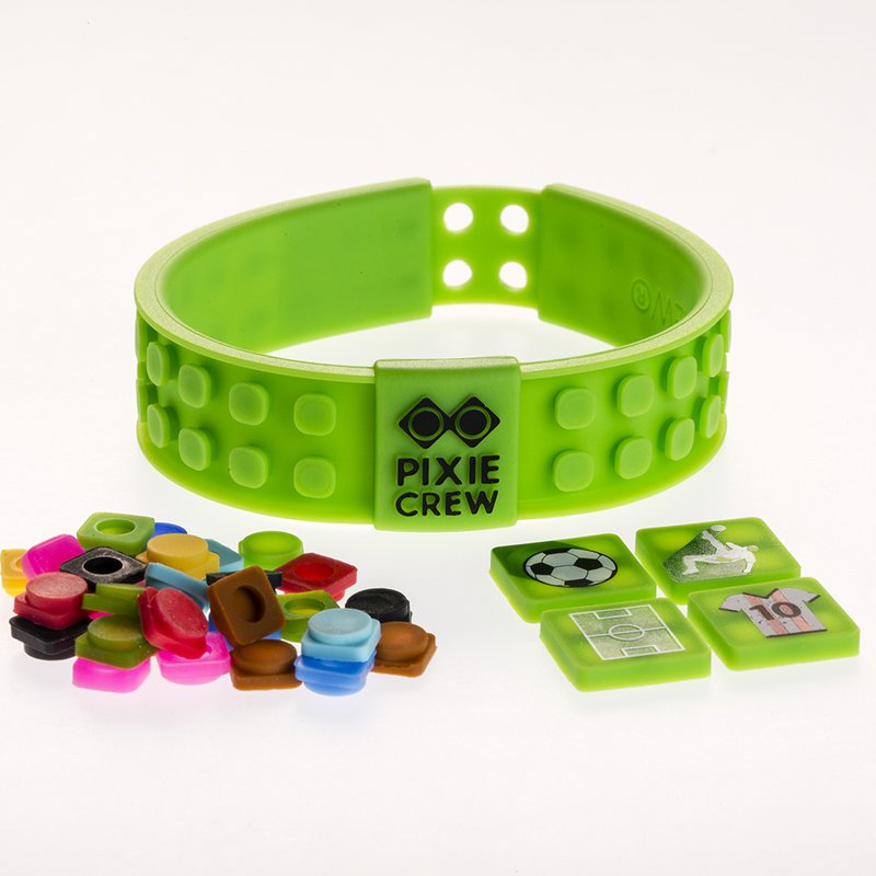 PIXIE CREW pixel justerbart armbånd GRØN fodbold