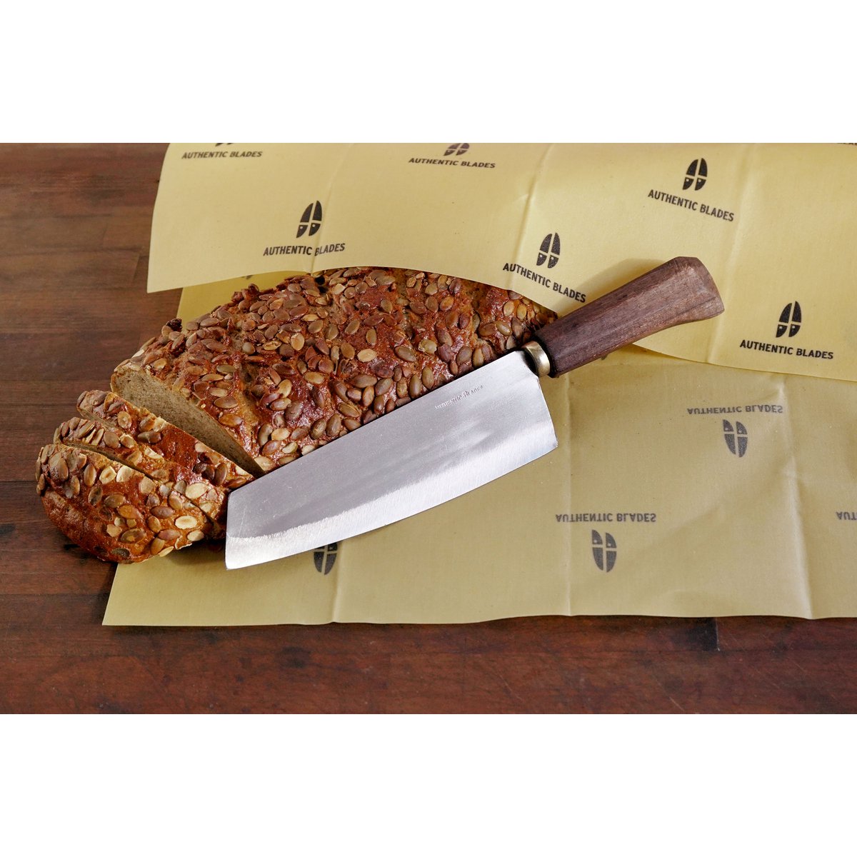 Juego de cuchillos AUTHENTIC BLADES, JUEGO DE PAN - paño de cera de abejas tamaño XL + BUOM 20cm