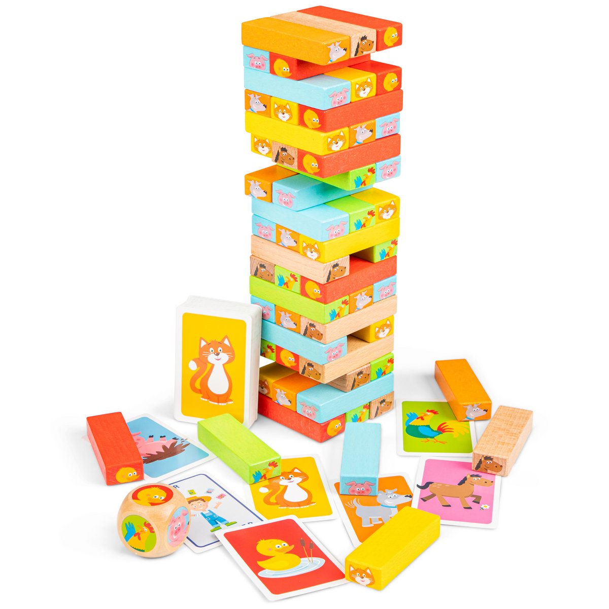 Jeu de tour de blocs en bois