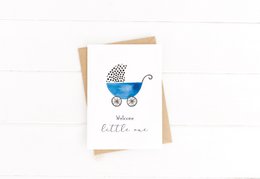 Folded card "Birth card pram" | birth | different colors