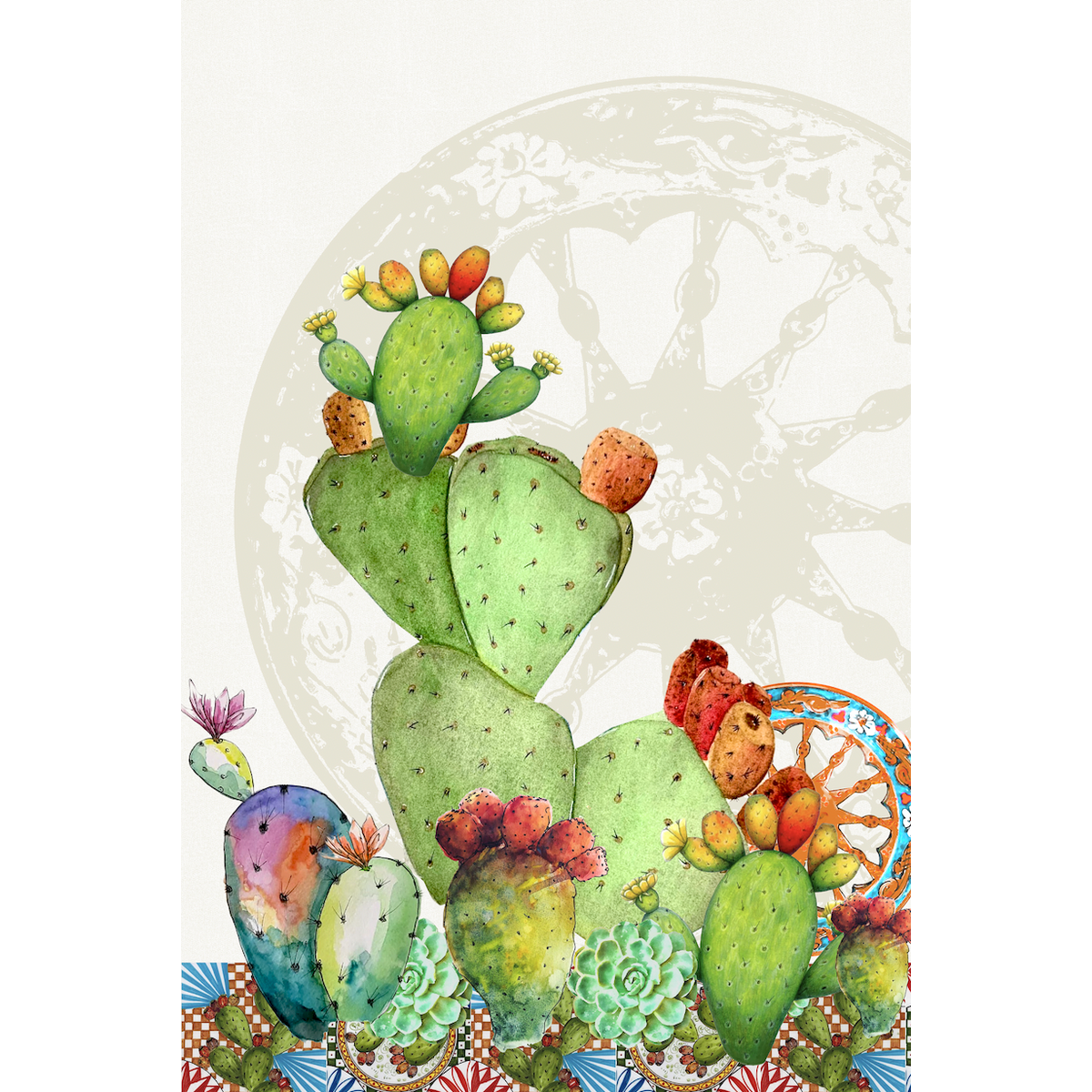 Set 2 Strofinacci 50x70cm - Cactus