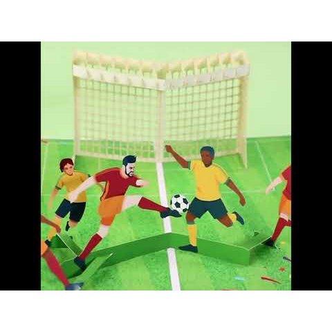 Football Goal 3D Pop-Up Card for Dad, Him & Soccer Fans