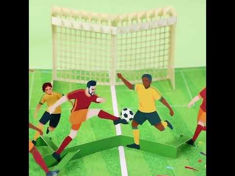 Football Goal 3D Pop-Up Card for Dad, Him & Soccer Fans