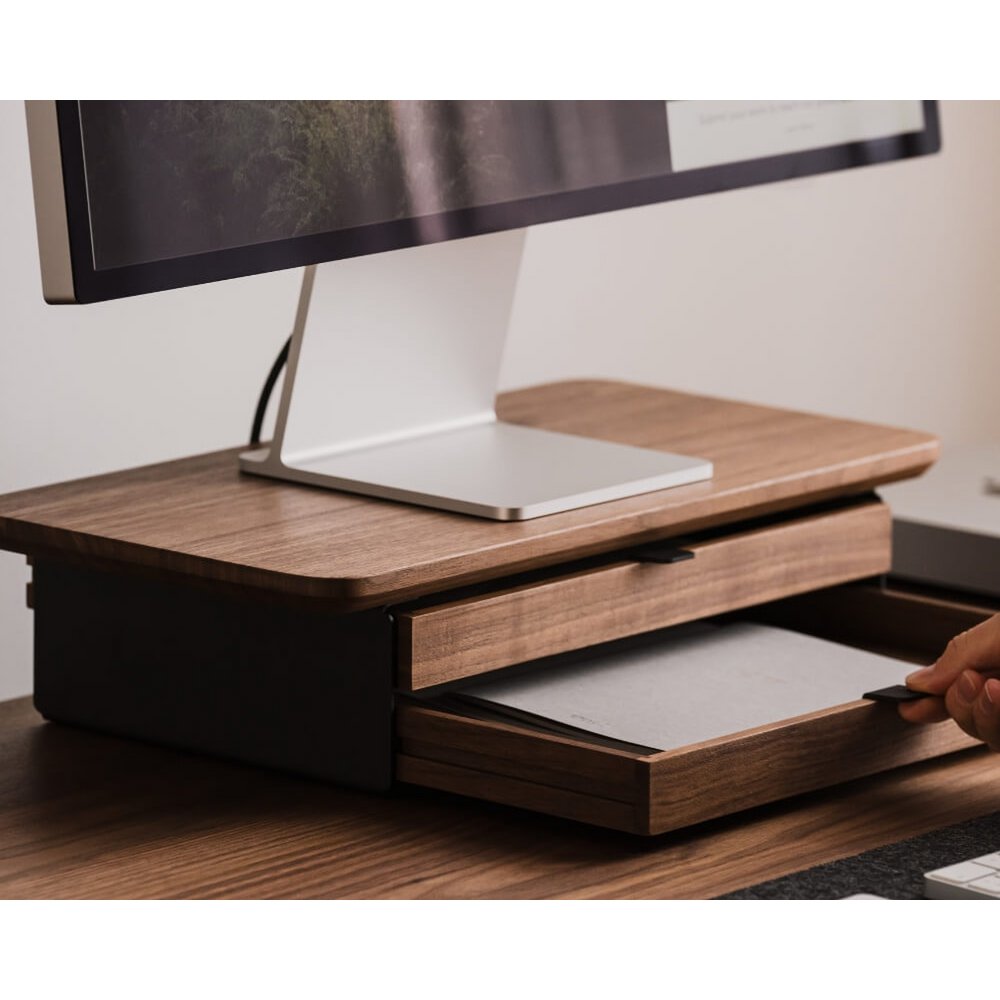 Mensola da scrivania Mini - Supporto per monitor con cassetto