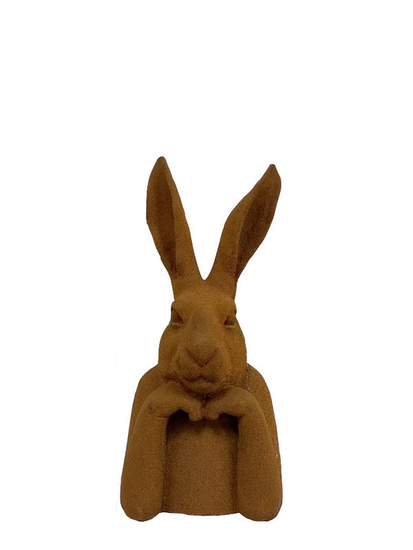 Denkender Hase aus Gusseisen, 9x8x20cm, 1kg