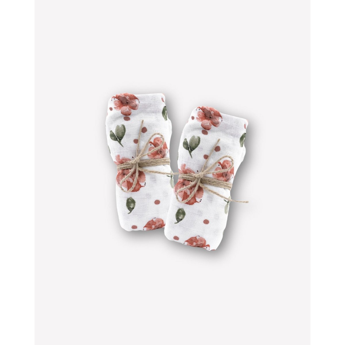 Mulltuch Bio-Baumwolle 60x60cm • Vintage Rose • 2er-Set (ohne Beutel)