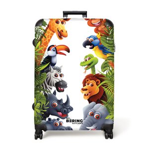 NoBoringSuitcases.com® - Koffer groot - Reiskoffer lichtgewicht - Dieren - Groen - Jungle - Kinderen