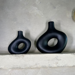 Vase Ceramic - Luna Vase Black