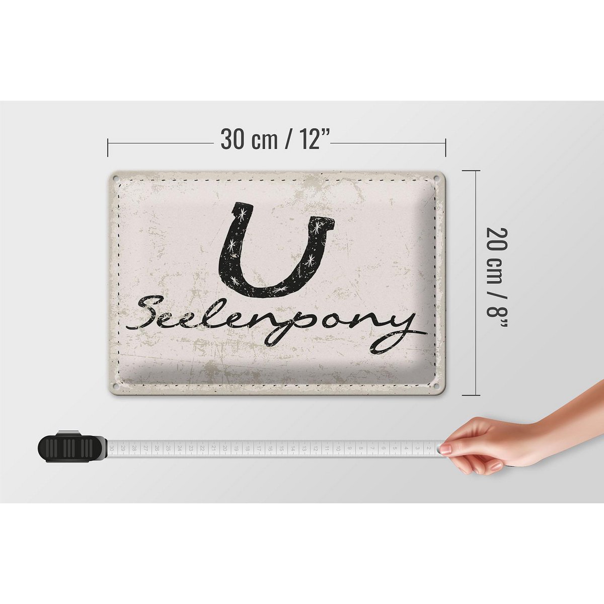 Blikskilt, der siger 20x30 cm soul pony hestesko dekorativt skilt