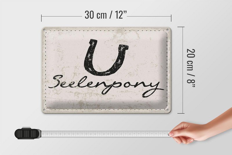 Blikskilt, der siger 20x30 cm soul pony hestesko dekorativt skilt
