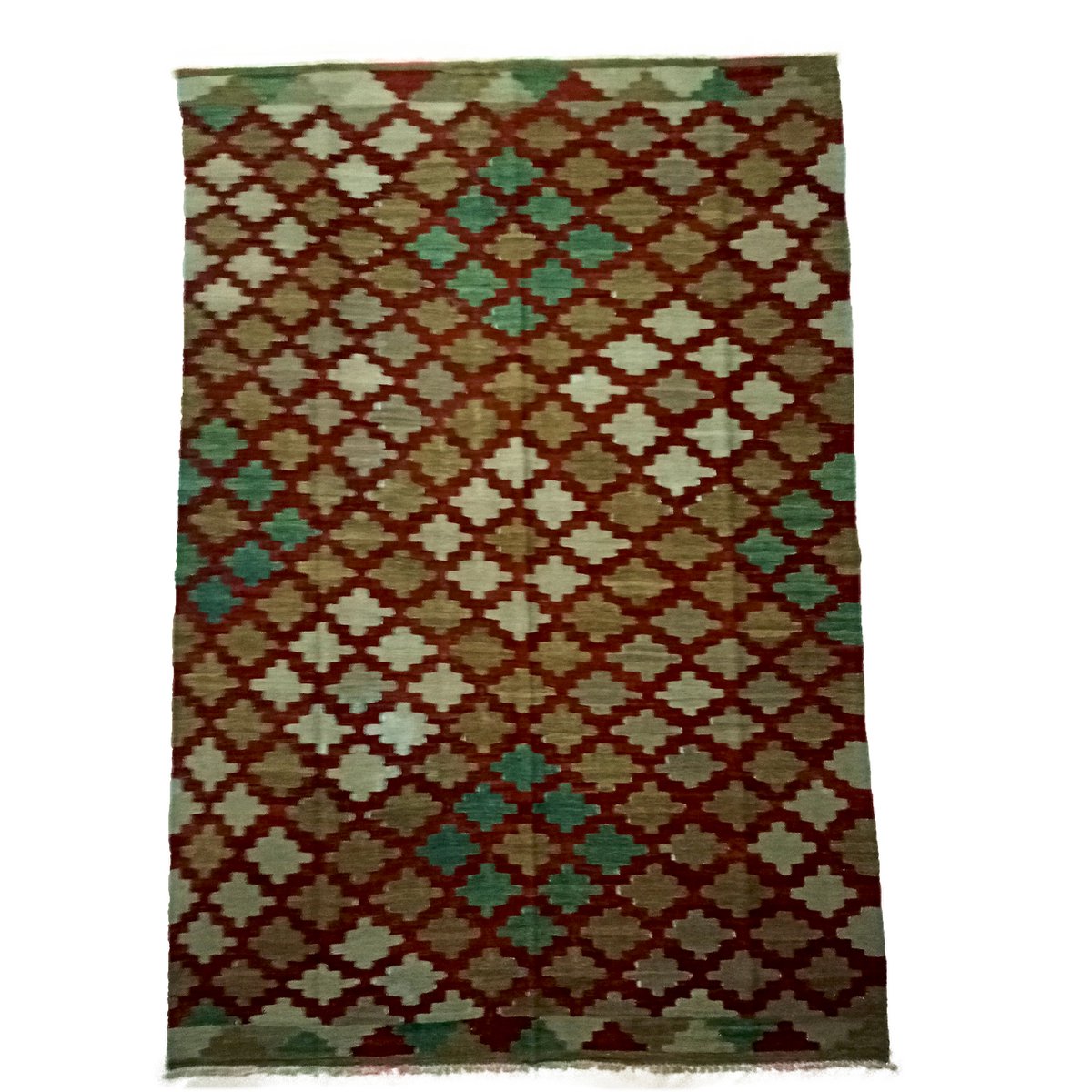 Afgański ręcznie robiony dywan kilim z drewna wiśniowego