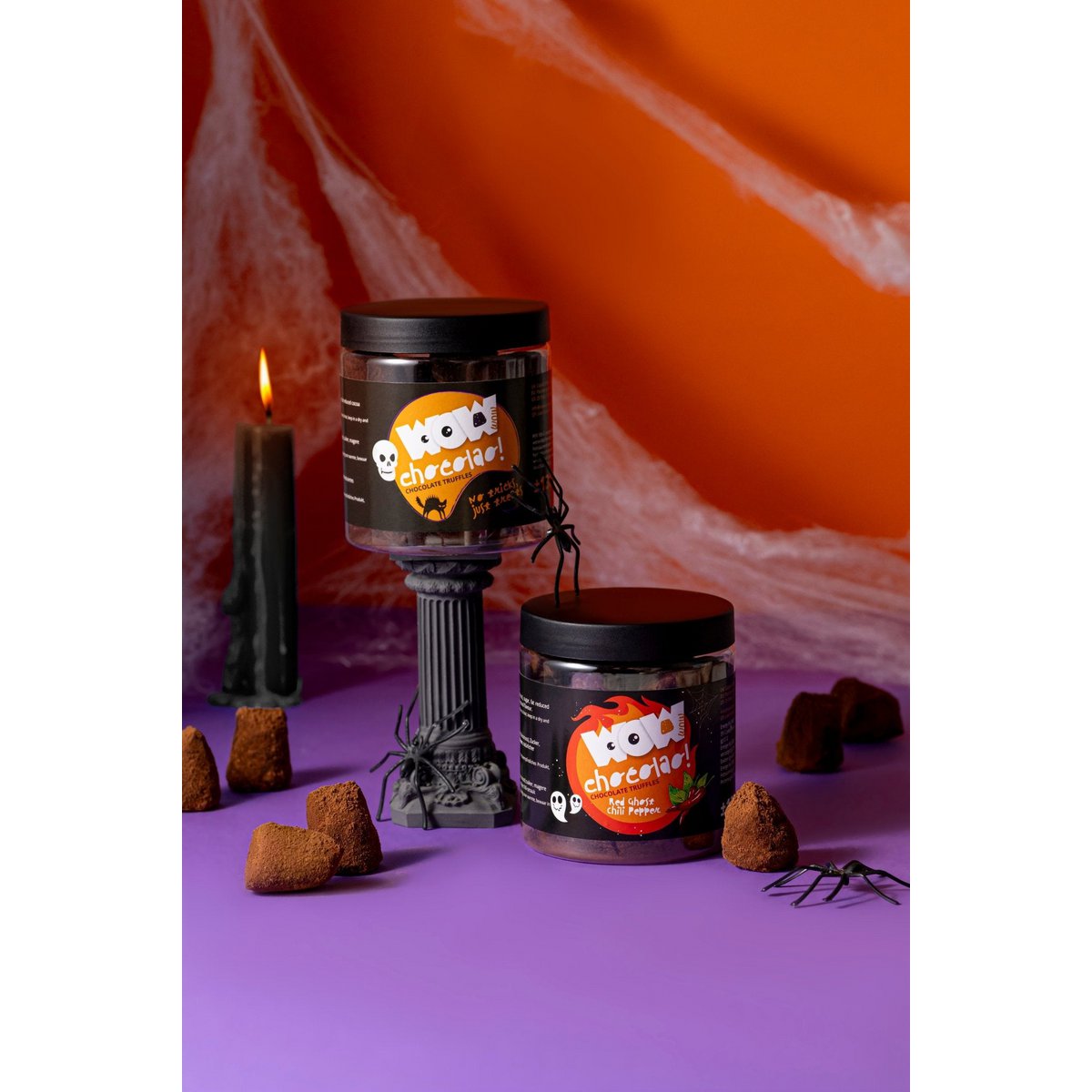 No Tricks Just Treats Tarro de regalo de trufas 130 g | chocolates de halloween