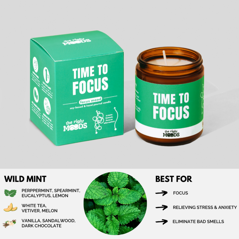 Geschenkkerze – FOCUS MOOD – Duftendes handgemachtes Sojawachs