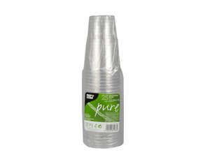 25 Drinking cups PLA pure 250ml crystal clear