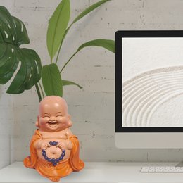 Laughing Buddha Statuette – Good Luck Charm – Zen and Feng Shui Decoration – To Create a Relaxing and Spiritual Atmosphere – Gift Idea