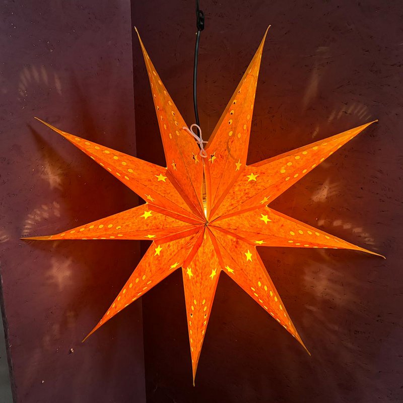 Paper star jasper orange 9 points
