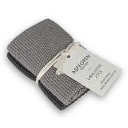 Gray knitted dishcloths made of solid, durable material. Ideal for everyday kitchen use, cleaning, and drying dishes. Soft, absorbent, and easy to clean.