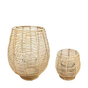 Lantern rattan Ø32x39cm set of 2