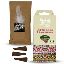 Green Tree Jumbo Backflow Cones White Sage & Lavender