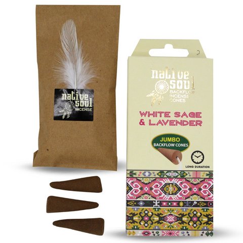 Green Tree Jumbo Backflow Cones Witte Salie & Lavendel