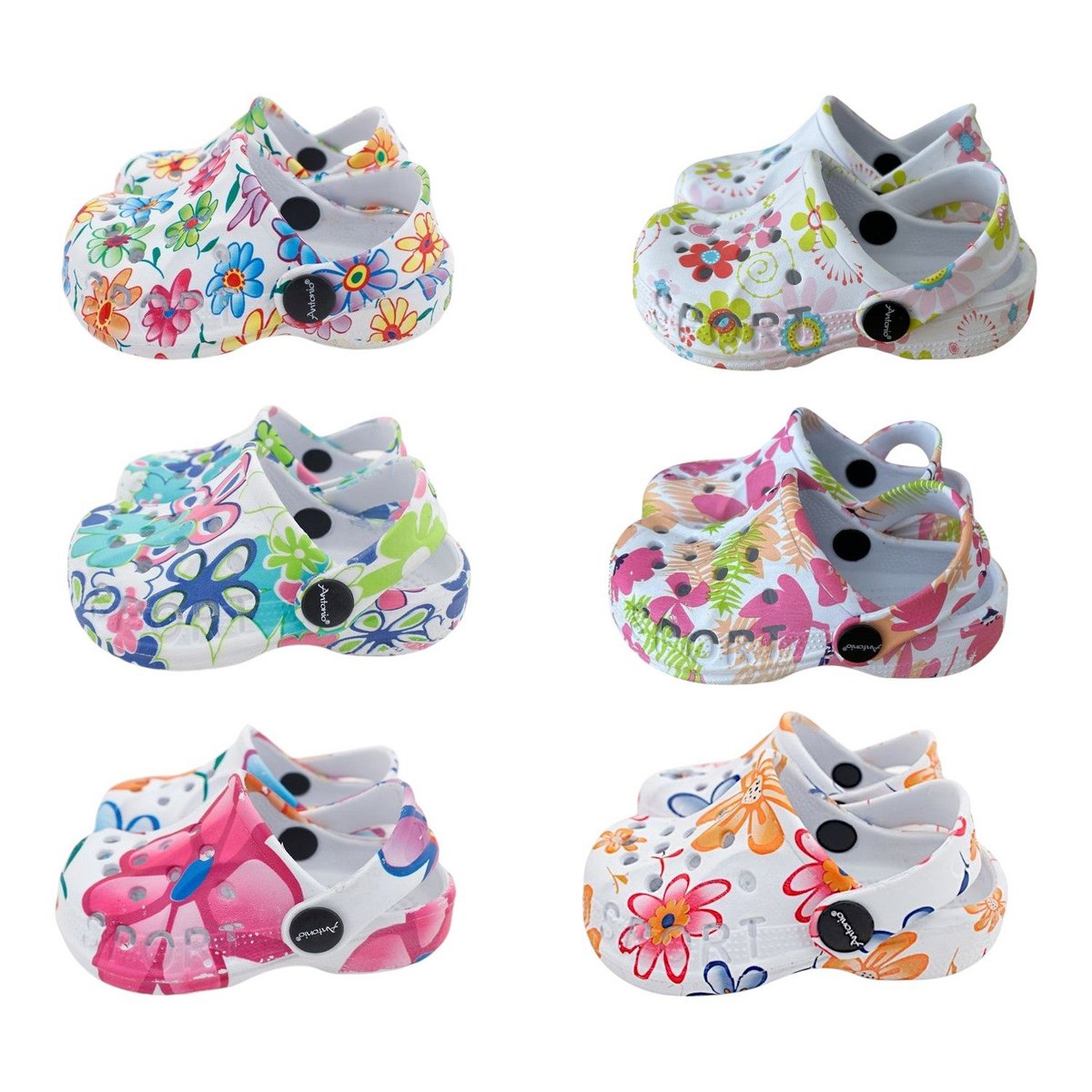 Baby & children Clogs with flower pattern »Cheap children's shoes» Children's bathing flaps »Shoes for babies & toddlers» flip-flops with straps and cut-outs