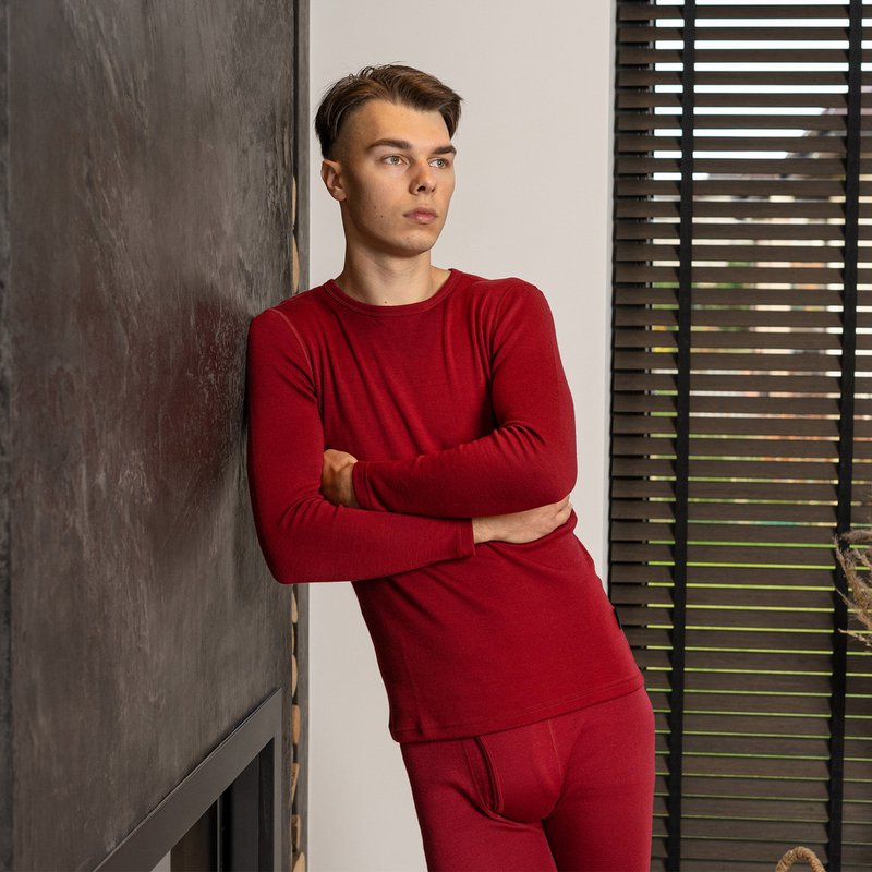 Men's Merino 250 Long Sleeve Crew Royal Cherry
