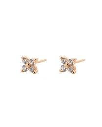 Elegant gold and silver earrings with sparkling crystal accents, perfect for any occasion.