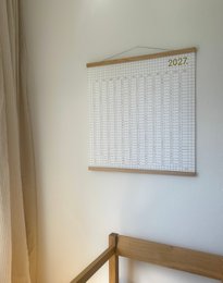 Planificador anual 2027, calendario a cuadros, calendario de pared 2027, calendario verde, calendario grande