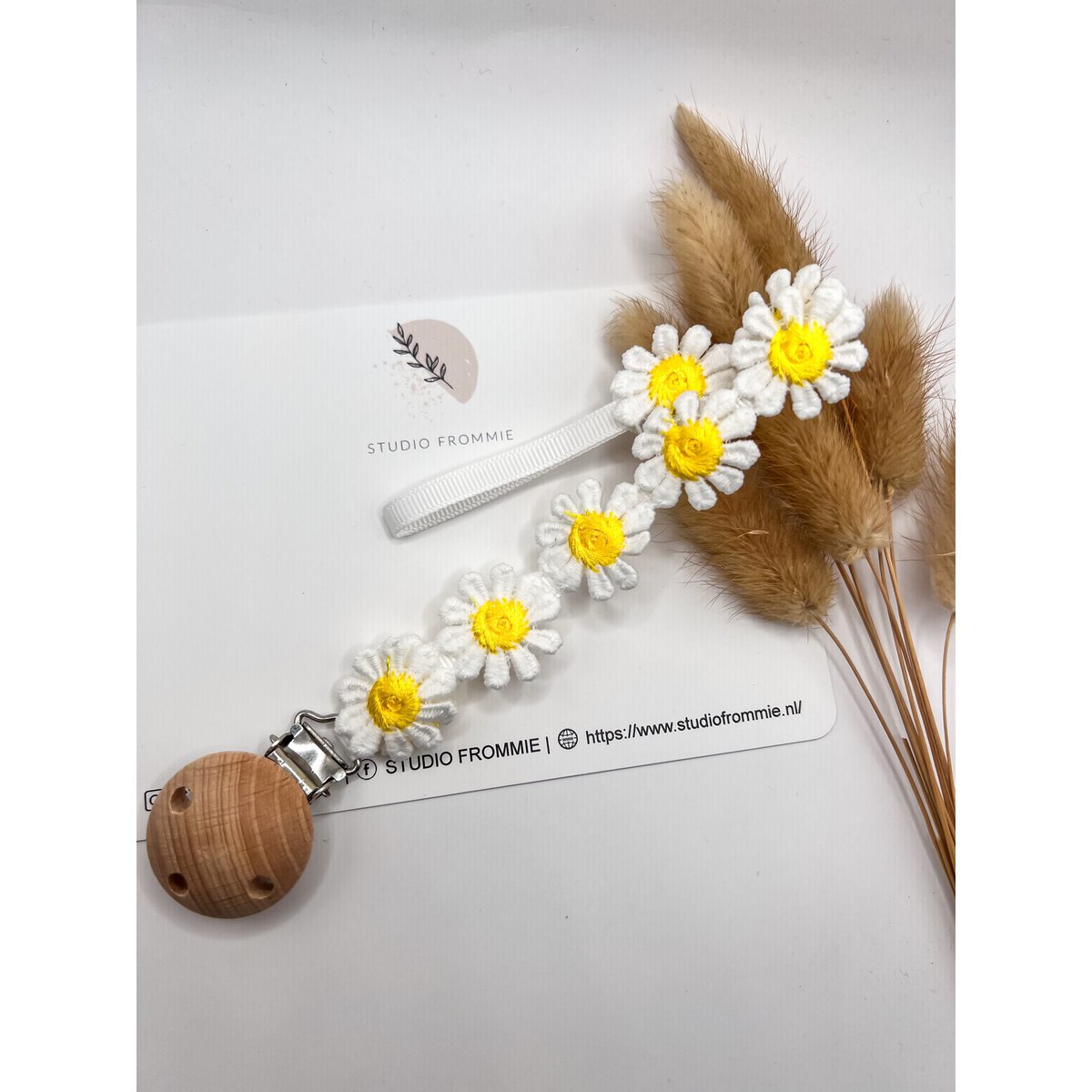 Cordon de tétine marguerite jaune