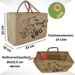 Domelo jute bag shopping bag. Jute Shopper bag. Large water -repellent shopping basket/ beach bag. Bath bag XXL/ Shopping Bag gifts for women.