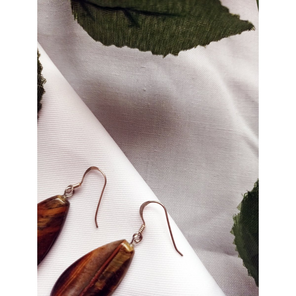 Tiger Eye Sterling Silver Earrings, Tiger Eye Teardrops, Tiger Eye Drop Earrings, Gemstone Earrings | by nlanlaVictory