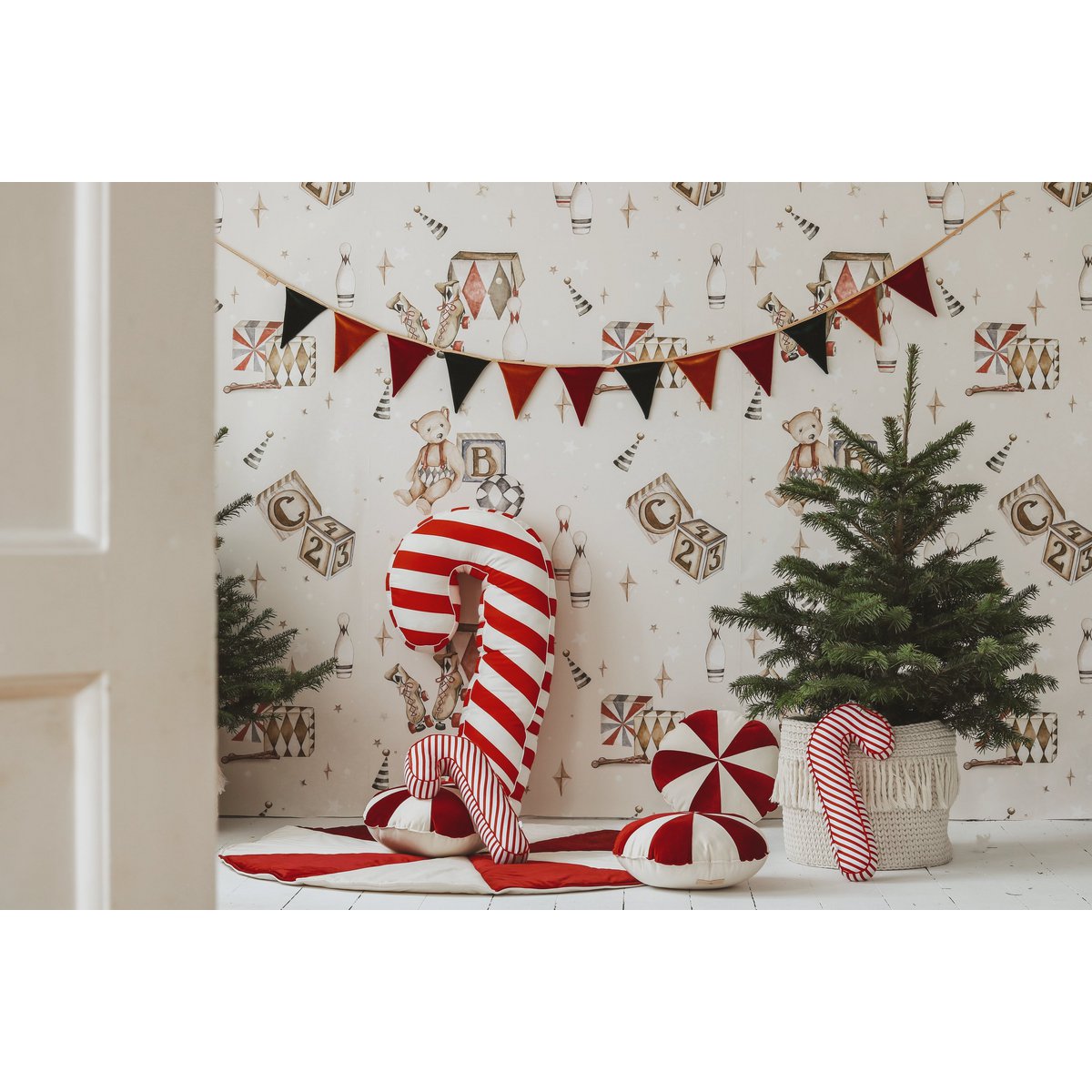 Samtgirlande „Frohe Weihnachten“, Weihnachtsdekoration