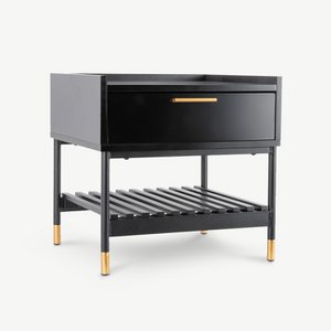 Liora Bedside Table, Black Wood